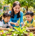 Bé vui trải nghiệm cùng cô